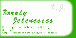 karoly jelencsics business card